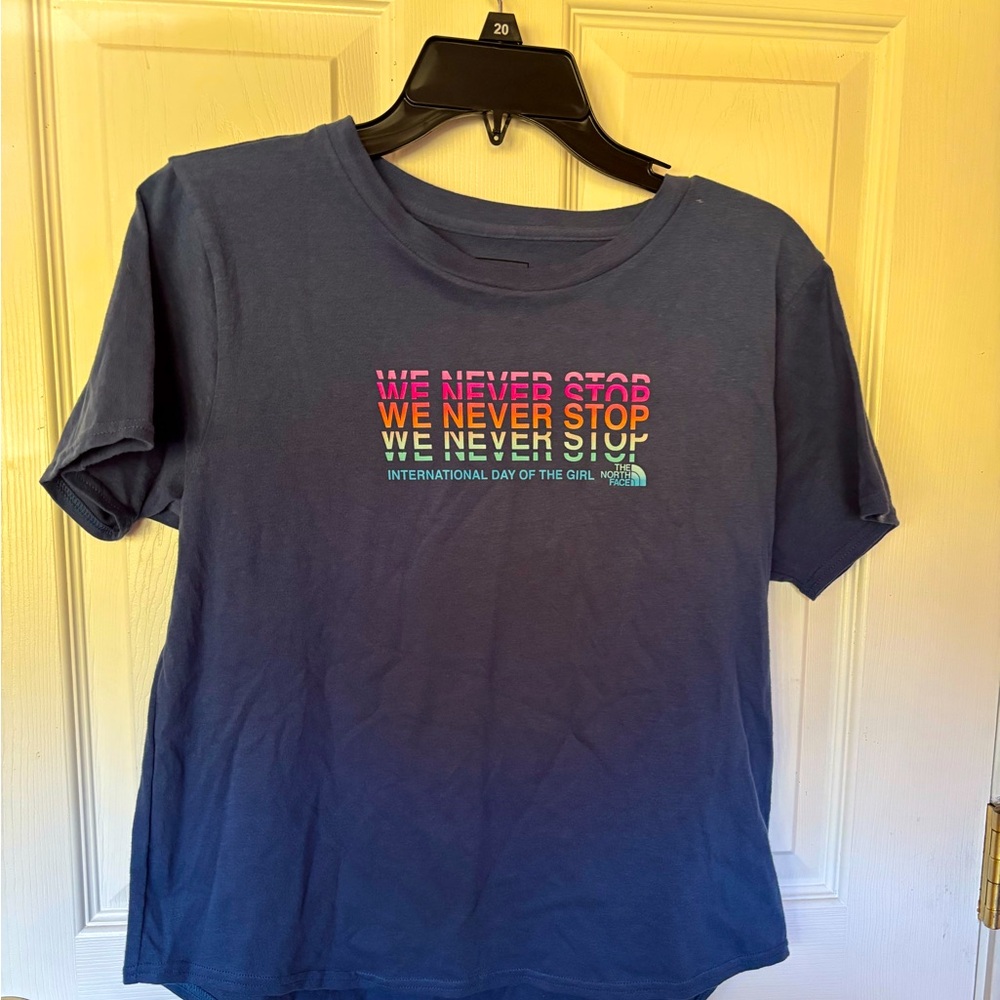 The North Face Blue Graphic T-Shirt girls Sz XXL (18-20) Have 2 new with tags!